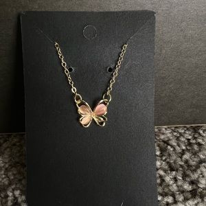 Pink Butterfly Necklace